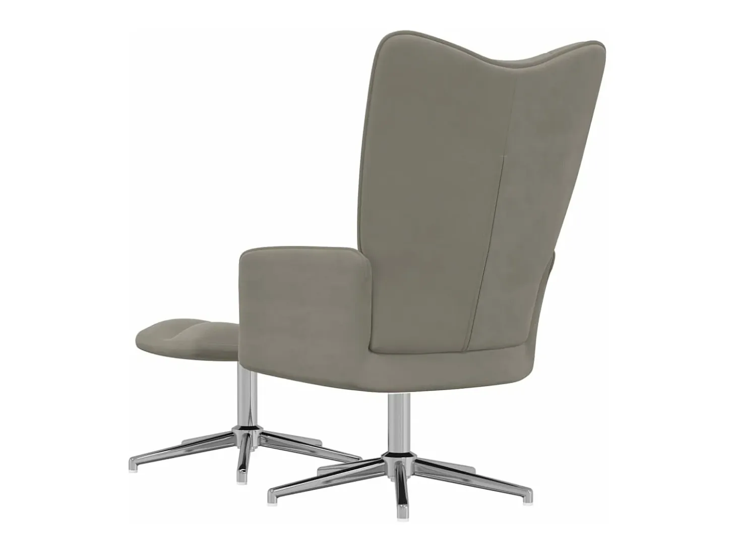 Silla de relajación con reposapiés terciopelo gris claro