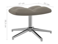 Silla de relajación con reposapiés terciopelo gris claro