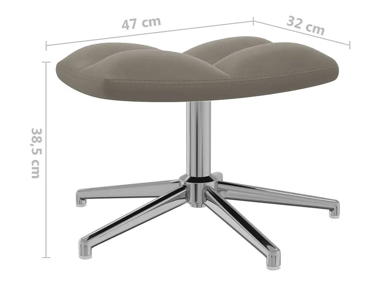 Silla de relajación con reposapiés terciopelo gris claro