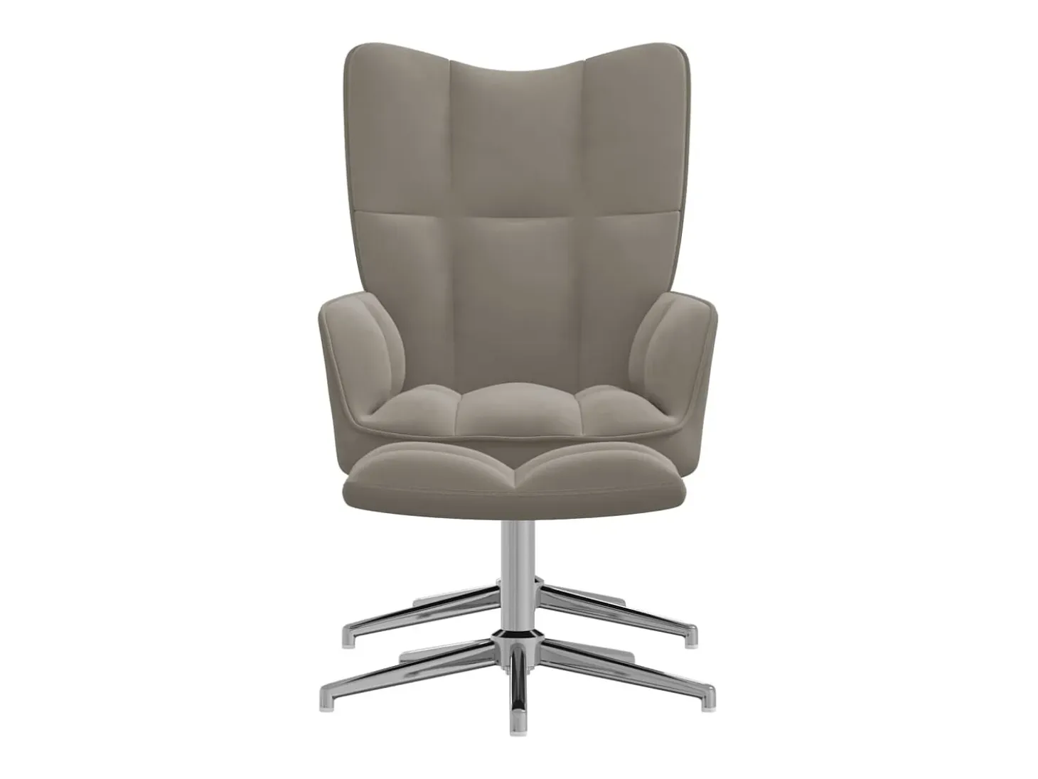 Silla de relajación con reposapiés terciopelo gris claro
