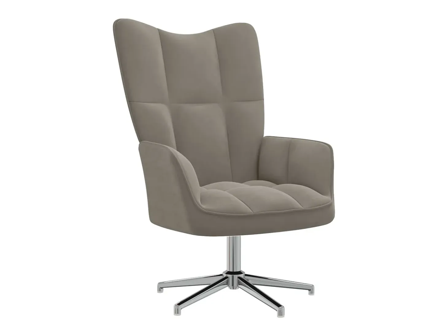 Silla de relajación con reposapiés terciopelo gris claro