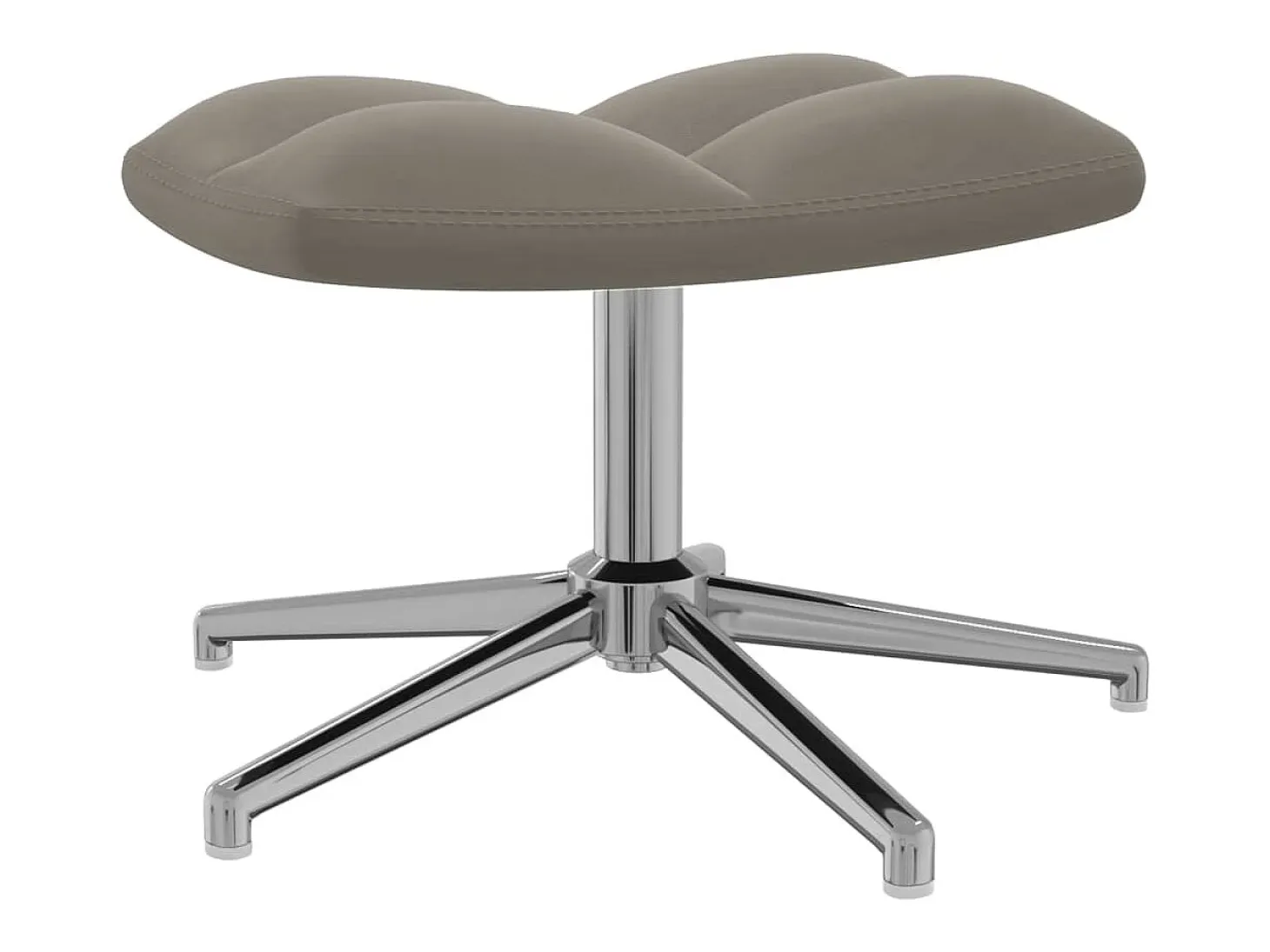 Silla de relajación con reposapiés terciopelo gris claro