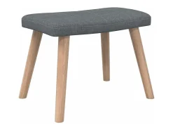 Silla de relajación con reposapiés de tela gris oscuro