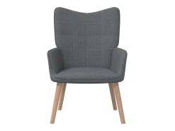Silla de relajación con reposapiés de tela gris oscuro