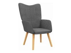 Silla de relajación con reposapiés de tela gris oscuro