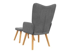 Silla de relajación con reposapiés de tela gris oscuro