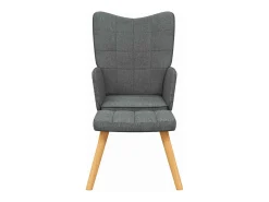 Silla de relajación con reposapiés de tela gris oscuro