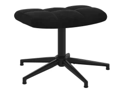 Silla de relajación con reposapiés terciopelo negro