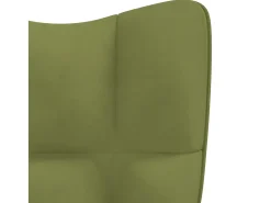 Silla de relajación con reposapiés terciopelo verde claro