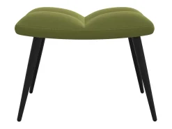 Silla de relajación con reposapiés terciopelo verde claro