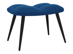 Silla de relajación con reposapiés terciopelo azul