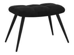 Silla de relajación con reposapiés terciopelo negro
