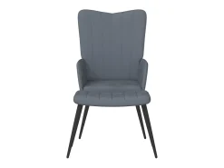 Silla de relajación con taburete terciopelo gris oscuro