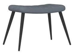 Silla de relajación con taburete terciopelo gris oscuro