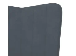 Silla de relajación con taburete terciopelo gris oscuro