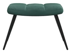 Silla de relajación con taburete terciopelo verde oscuro