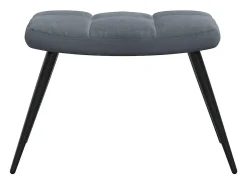 Silla de relajación con taburete terciopelo gris oscuro