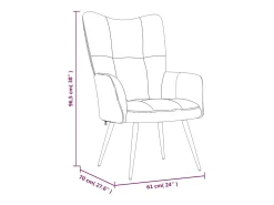 Silla de relajación con taburete terciopelo gris oscuro