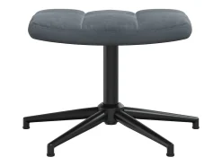 Silla de relajación con taburete terciopelo gris oscuro