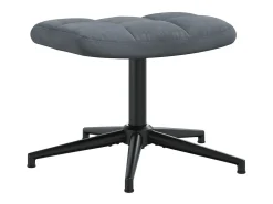 Silla de relajación con taburete terciopelo gris oscuro