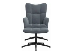 Silla de relajación con taburete terciopelo gris oscuro