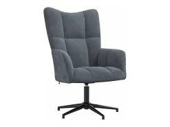 Silla de relajación con taburete terciopelo gris oscuro
