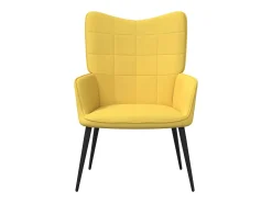Silla de relajación de tela amarillo mostaza