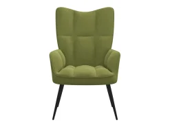 Silla de relajación de terciopelo verde claro ES88434