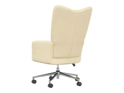 Silla de relajación de terciopelo blanco crema