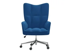 Silla de relajación de terciopelo azul ES10690