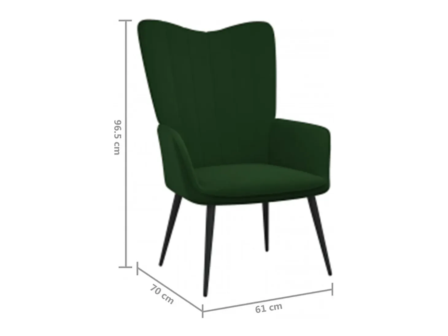 Silla de relajación de terciopelo verde oscuro
