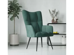 Silla de relajación de terciopelo verde oscuro