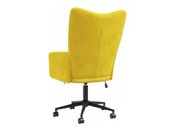 Silla de relajación de terciopelo amarillo mostaza