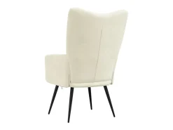 Silla de relajación de terciopelo blanco crema