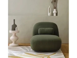 Silla giratoria 360° borreguito texturizada kaki oscuro