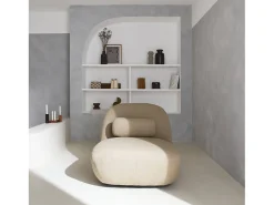 Silla giratoria 360° borreguito texturizada beige