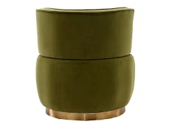 Silla giratoria redonda en tela de bucle verde oliva - respaldo ergonómico - máximo 150kg - 62.5x62x69.5cm