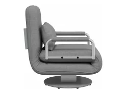 Silla giratoria y sofá cama tela gris claro