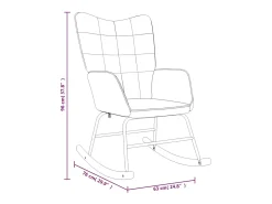 Silla mecedora con reposapiés tela gris claro