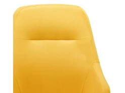 Silla mecedora de tela amarilla mostaza