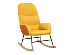 Silla mecedora de tela amarillo mostaza ES76301