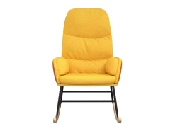 Silla mecedora de tela amarillo mostaza ES76301