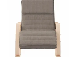Silla mecedora de tela gris taupe ES59706