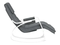 Silla mecedora de tela gris oscuro