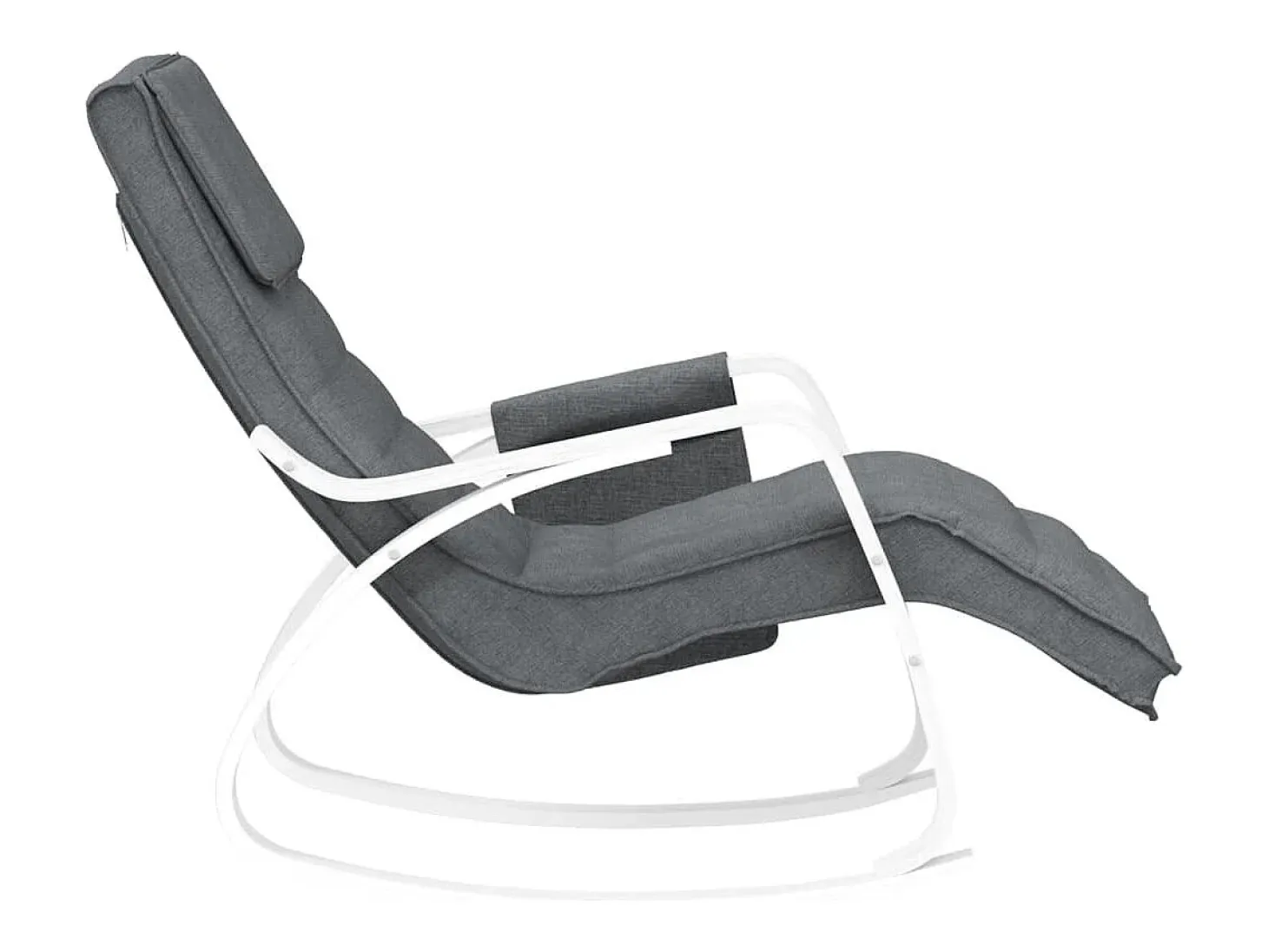 Silla mecedora de tela gris oscuro