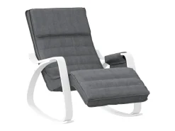 Silla mecedora de tela gris oscuro