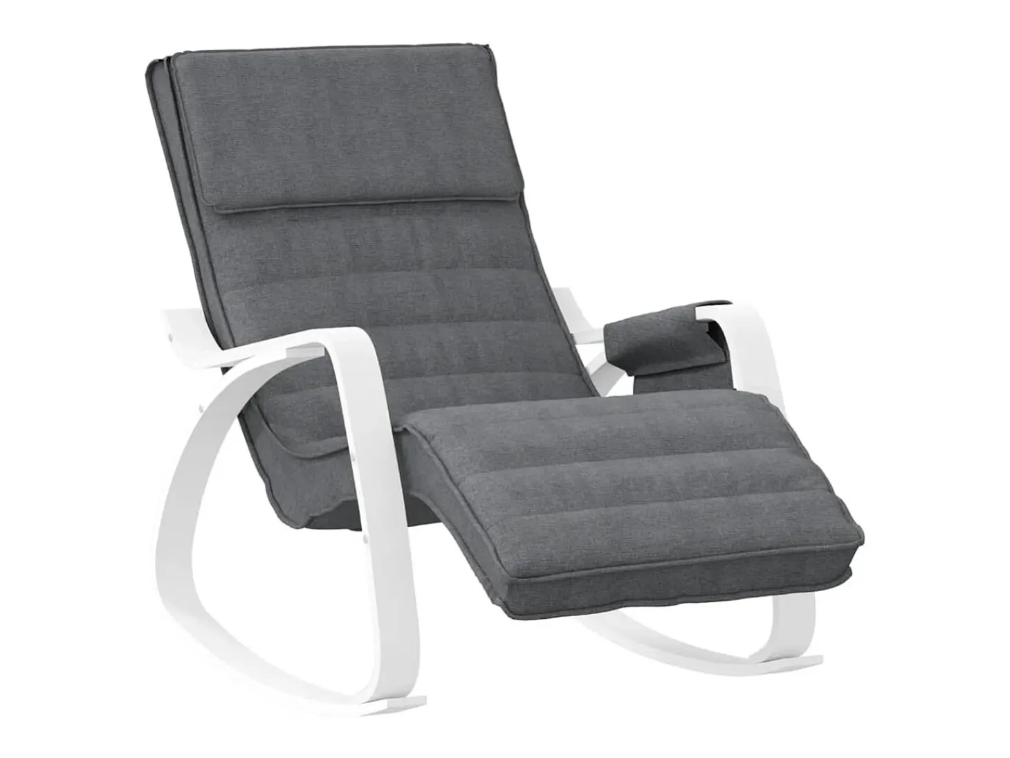 Silla mecedora de tela gris oscuro