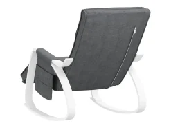 Silla mecedora de tela gris oscuro