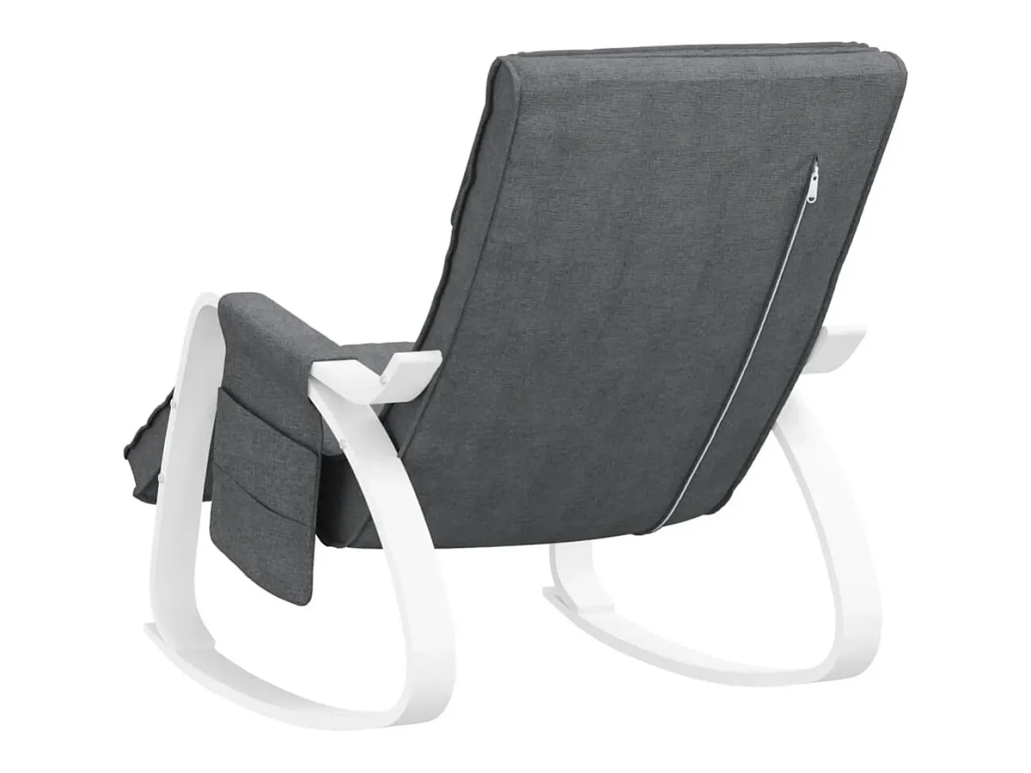 Silla mecedora de tela gris oscuro