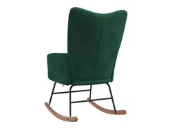 Silla mecedora de terciopelo verde oscuro